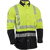 DRIFIRE FR Hybrid Work Shirt, Small, Fluorescent Yellow/Navy