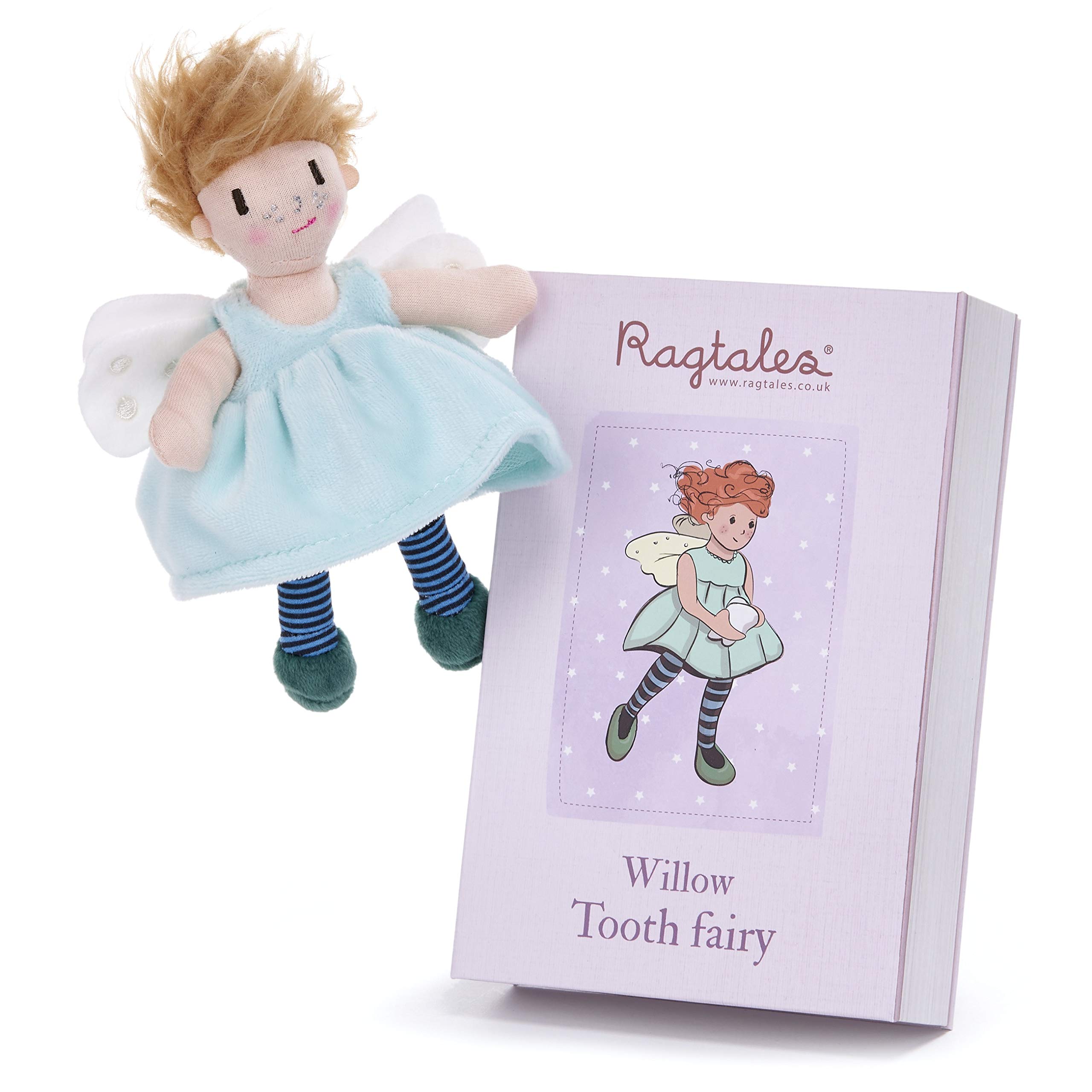 Ragtales Willow Tooth Fairy Tales Girl 7" Soft Toy with Keepsake Box & Backpack, Suitable from Birth