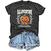 Halloween Shirt for Women Funny Pumpkin Halloweentown University Graphic Tee Halloween Movie Tops