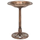 Best Choice Products Outdoor Garden Pedestal Bird Bath Vintage Decor - Copper