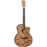Luna High Tide Grand Concert Cutaway Acoustic/Electric Guitar, Exotic Mahogany