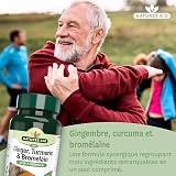 Natures Aid Ginger Turmeric & Bromelain 60 Tablets High Strength Vegan view 2