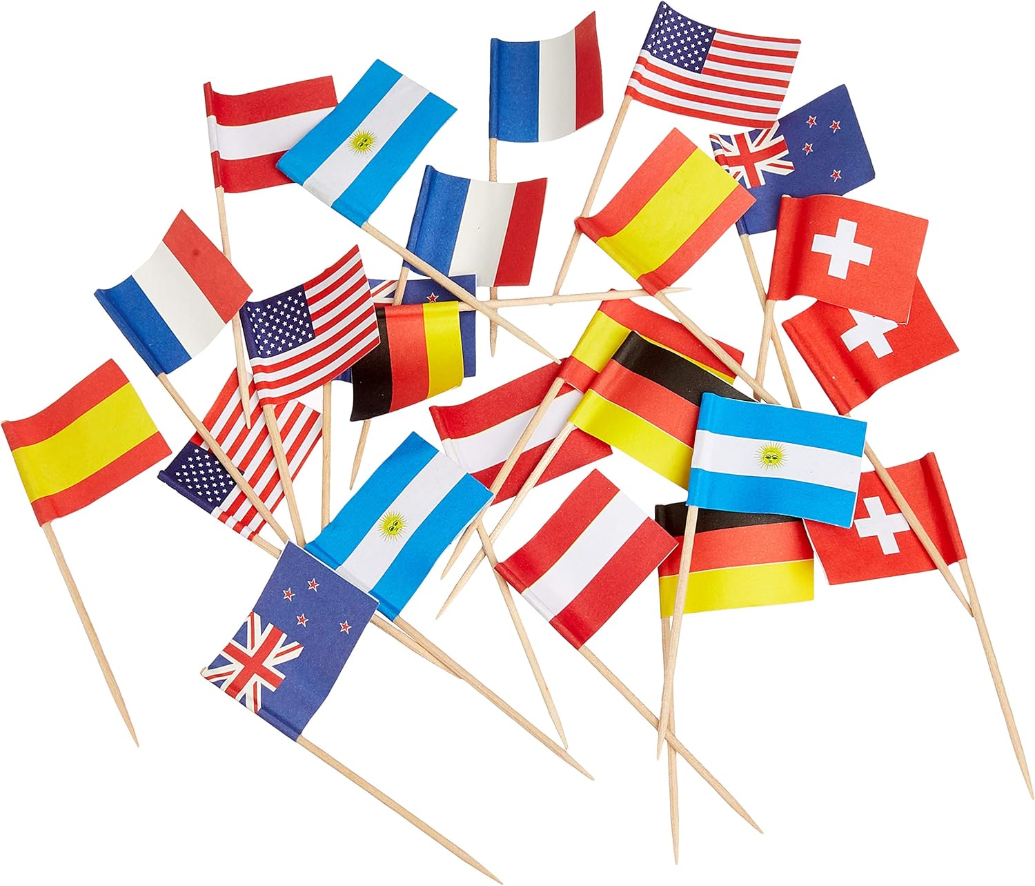 Papstar 500 PARTY PICKS 8CM NATIONS, 13 Nations, 500 Items