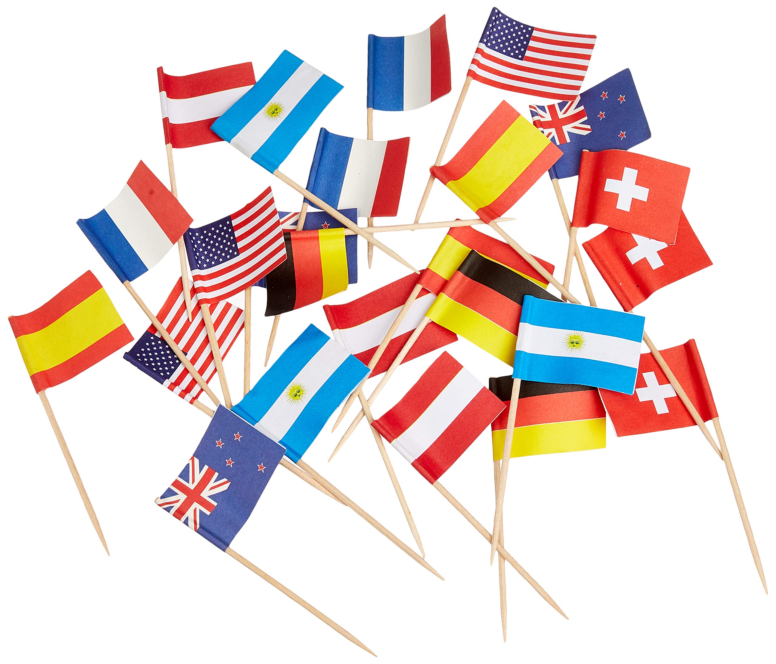 Papstar 500 PARTY PICKS 8CM NATIONS