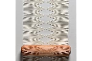 MKM Pottery Tools Wood Big Hand Rollers for Clay (BHR-102 Field Pattern)