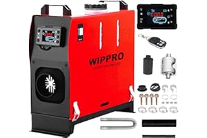 WOPLUSRO WIPPRO Diesel Heater 8KW, 12V Diesel Heater All in One, Diesel Air Heater with LCD Switch, Remote Control, Diesel Heaters for Campers, Car, RV Truck (Fuel Efficiency and NO Ticking)