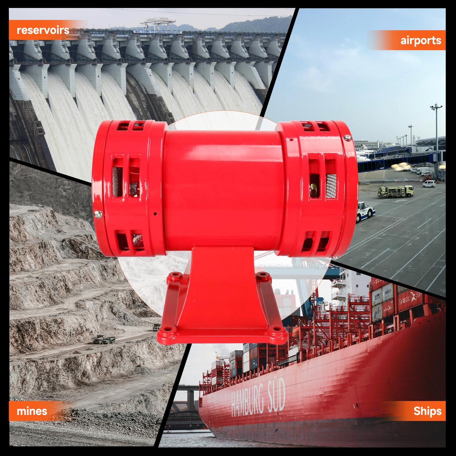 YaeCCC Air Raid Siren, 110V Electric Motor Driven Siren Alarm - 150db, Super Loud for Home & Outdoor