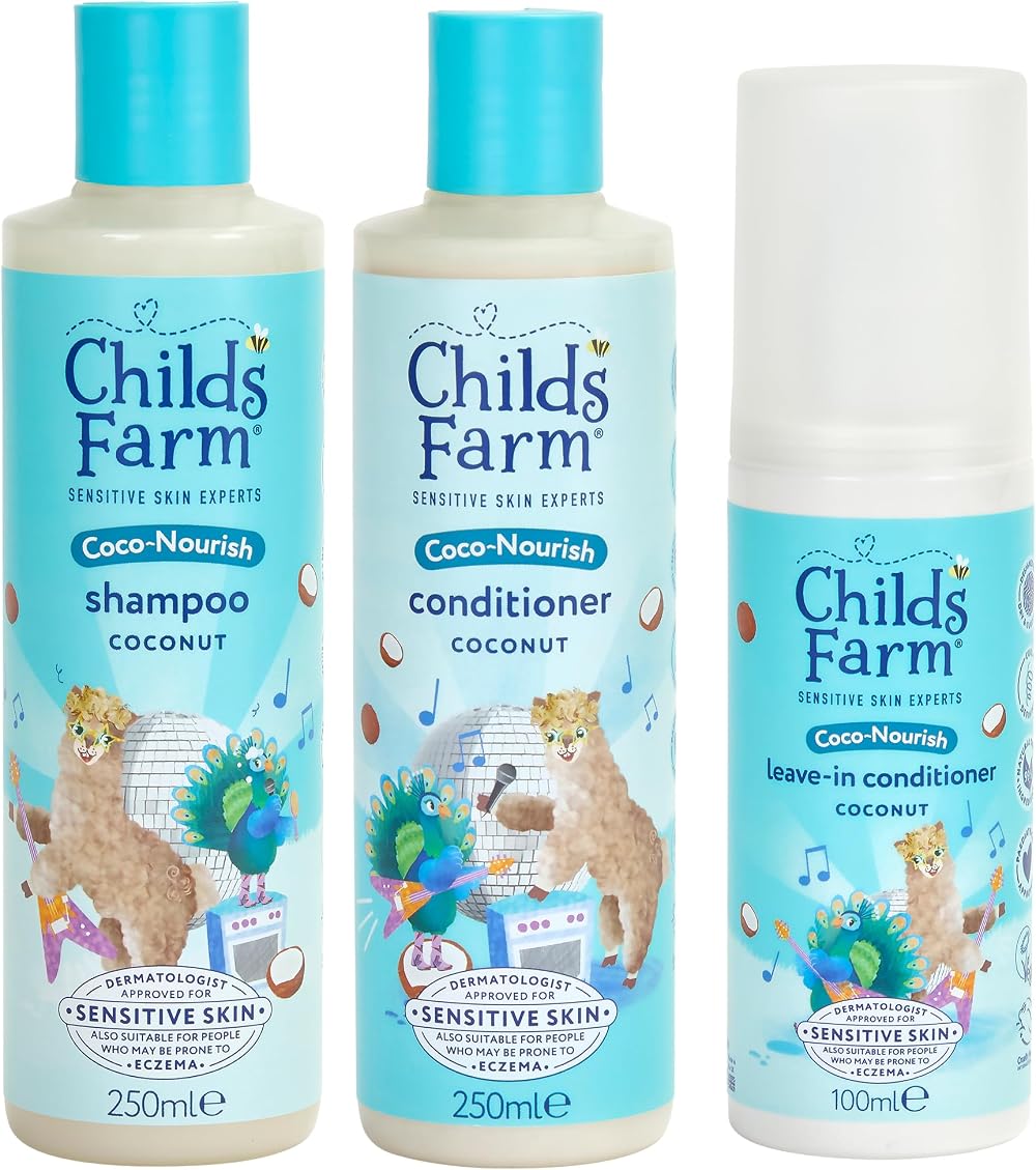 Childs Farm Coco-Nourish Hair Regime Bundle 3 Pack 250ml Shampoo & Conditioner