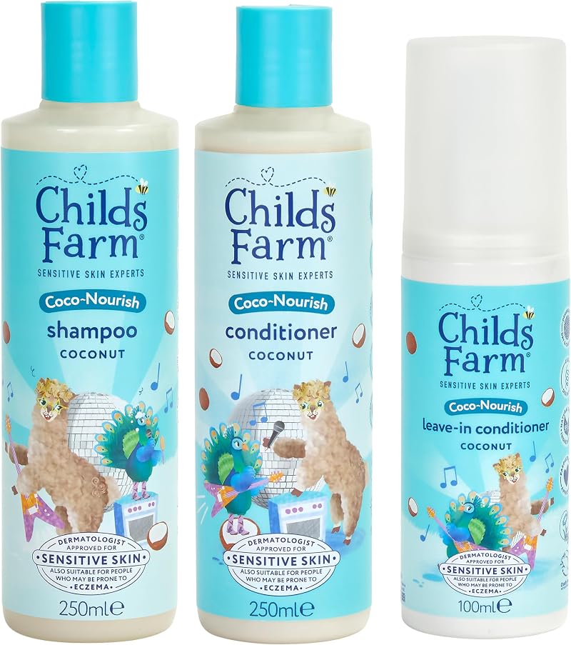 Childs Farm Coco-Nourish Hair Regime Bundle 3 Pack 250ml Shampoo & Conditioner