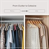 Straame Strong Brown Wooden Coat Hangers with Non-Slip Bar Pack of 20 view 6