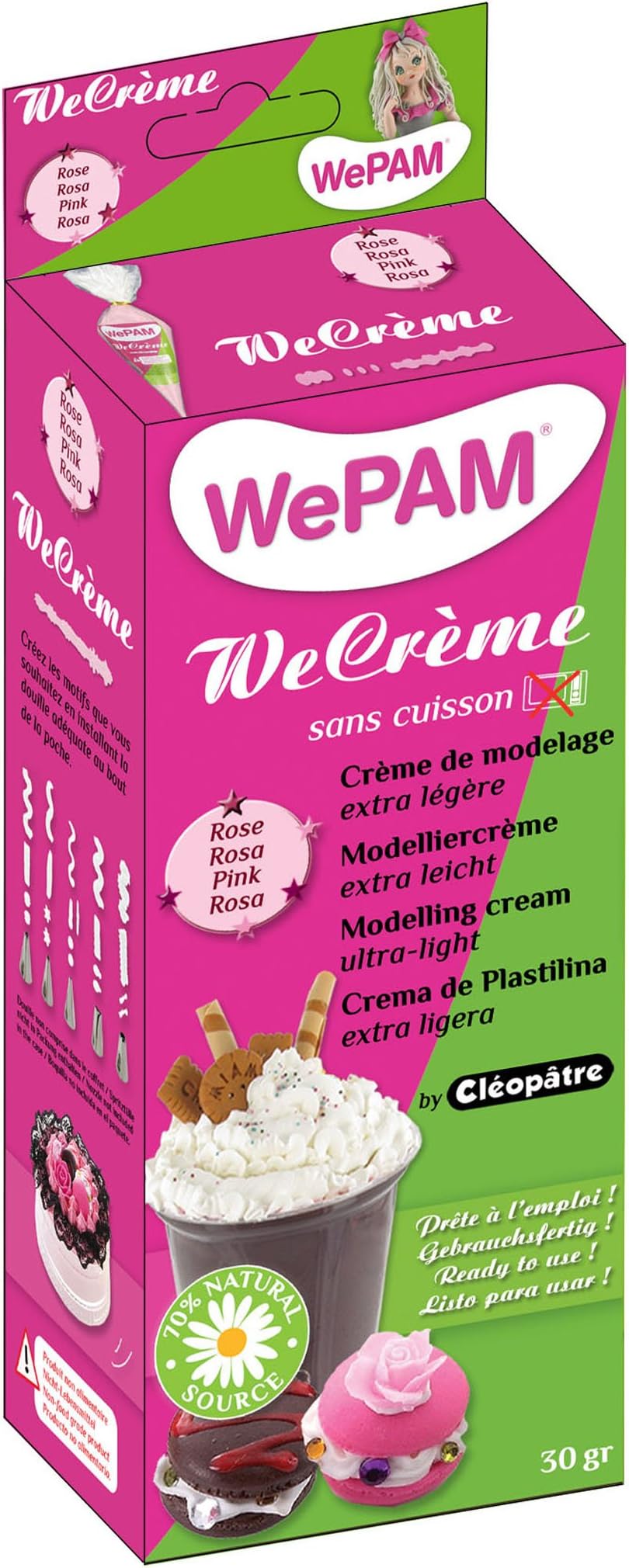WePAM PFCW496-30 Wecreme Modelling Cream 30 g Pink