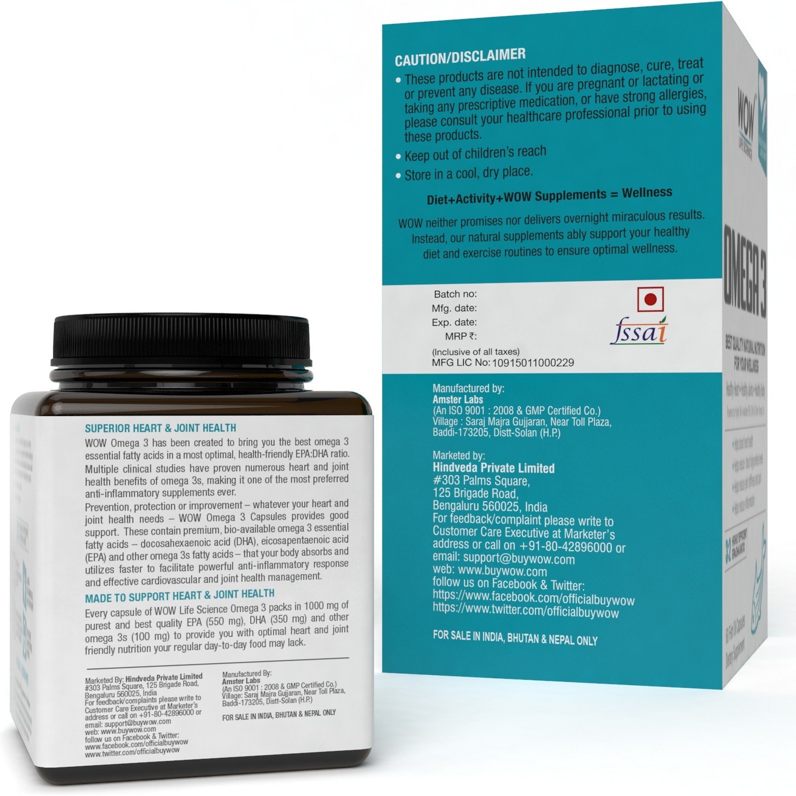 WOW Omega3 Fish Oil Triple Strength 1000mg (550mg EPA; 350mg DHA; 100mg Other Omega 3 Fatty