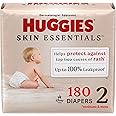 Huggies Size 2 Diapers, Skin Essentials Baby Diapers, Size 2 (12-18 lbs), 180 Count (3 Packs of 60)