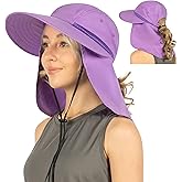 SUN CUBE Sun Hat for Women with Ponytail Hole Neck Flap, Gardening Hat Women Sun Protection, UV Hats Hiking Walking Fishing