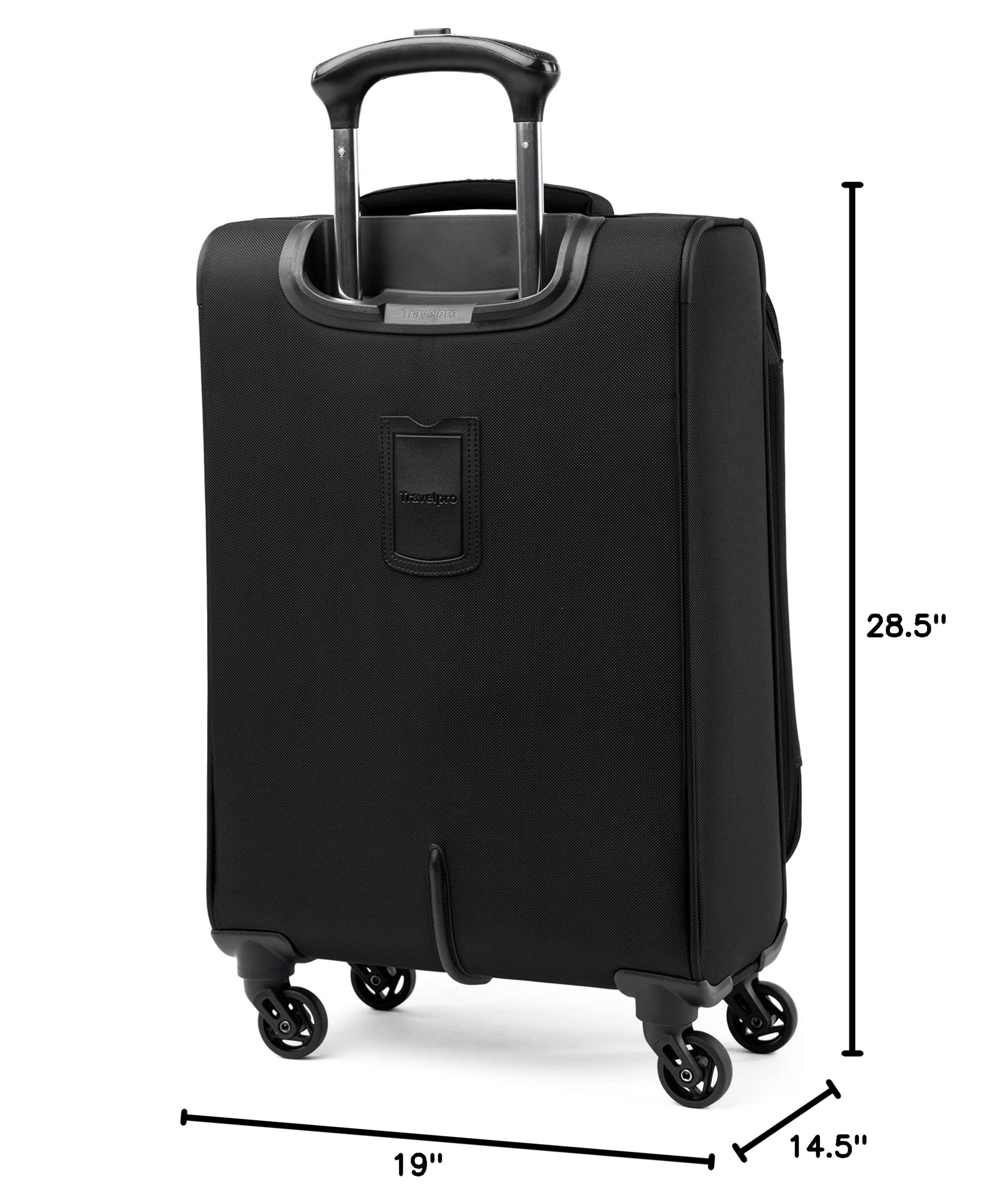 Travelpro Runway 2 Piece Luggage Set, Carry-on & Convertible Medium to Large Check-in Expandable Luggage, 4 Spinner Wheels, Softside Suitcase, Men and Women, Black