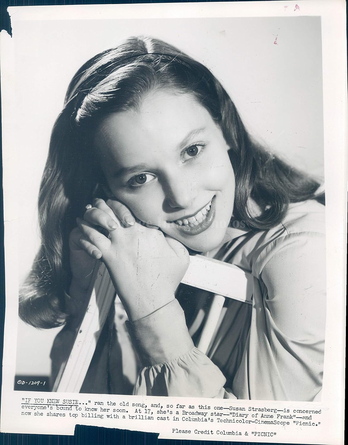 Amazon Co Jp ビンテージ写真 1956年 プレス写真 スーザン ストラスバーグ If You Knew Susie Diary Anne Frank 女優 8x10 ホーム キッチン