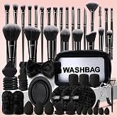HGHDBT 65Pcs Black Makeup Brushes Set Professional Makeup Kit Multi-functional Makeup Tool Set with Case Facial Makeup Accessories, Foundation Makeup Brush Kit Eye and Face Make up Brushes &amp; Tools