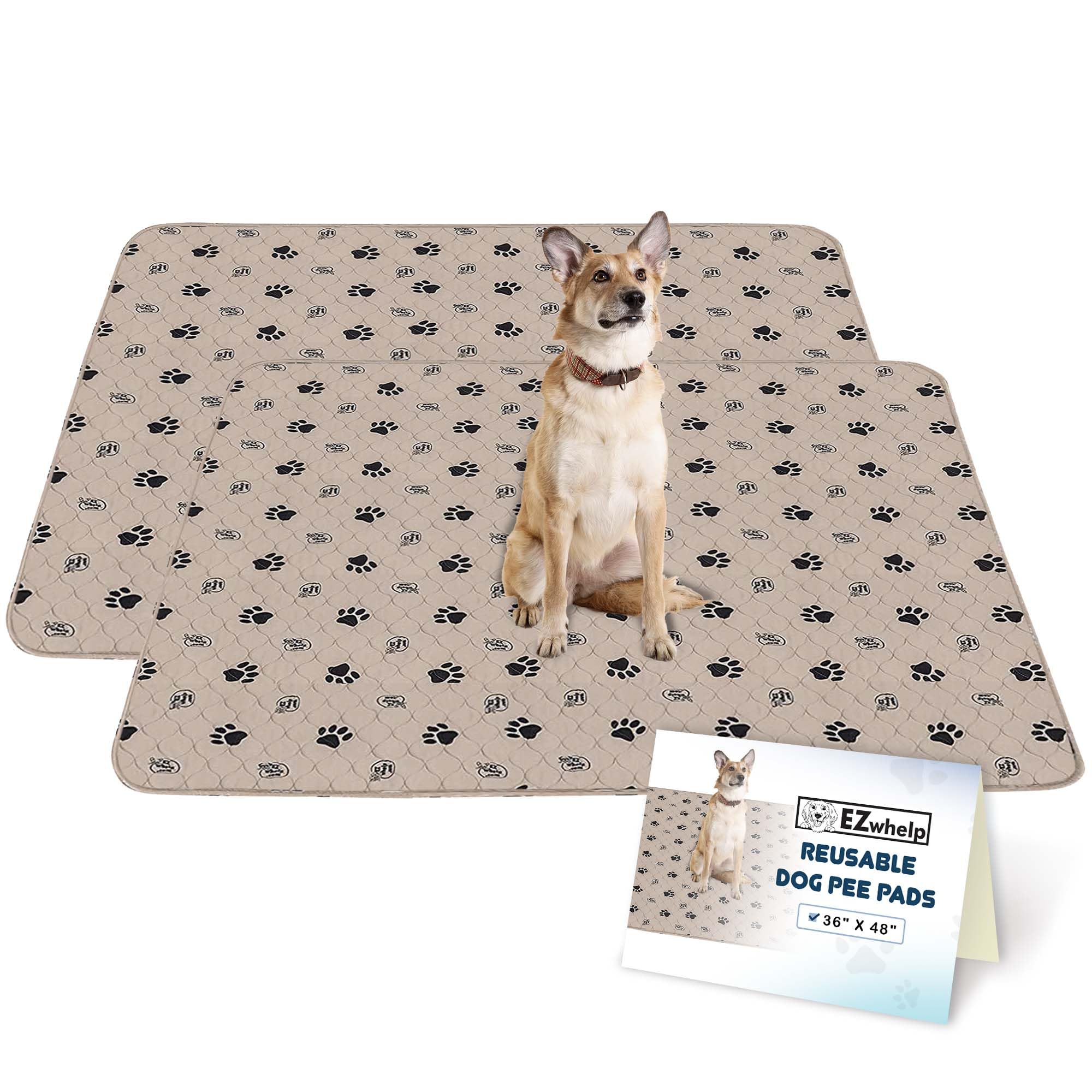 EZwhelp Reusable Dog Pee Pads for Dogs - Waterproof Potty Training Pee Pad - Washable Dog Training Pads w/ Rounded Corners Puppy Pad - Lightweight & Laminated Whelping Pad Dog Mat Pet Supplies - 2 pk