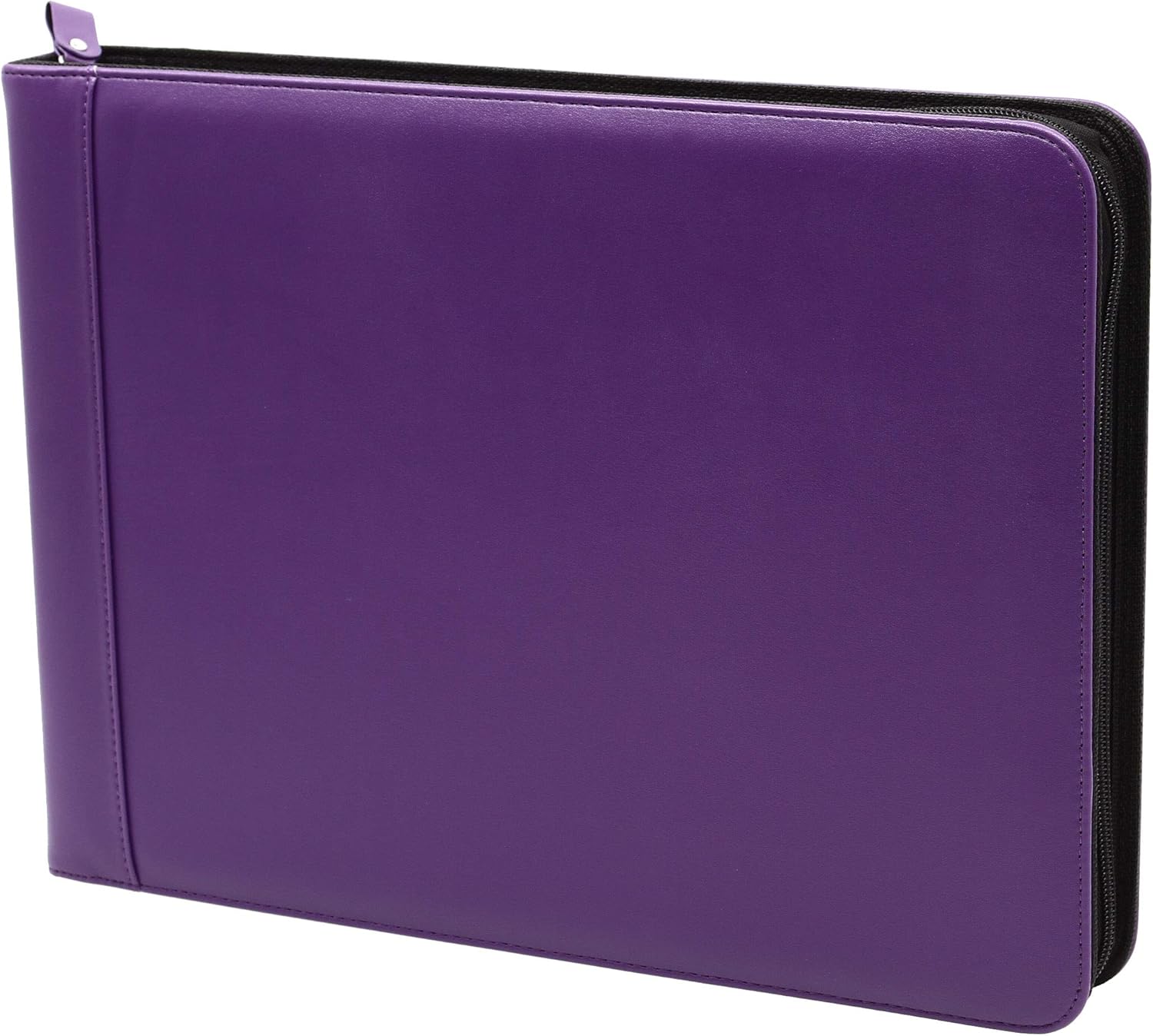 2Fold Zippered Business Check Binder 7 Ring for 3-Up Business Size Checks with Extra Business Card Case - PU Leather Deluxe 7 Ring Checkbook Binder Portfolio with 600 Check Capacity and Storage : Office Products