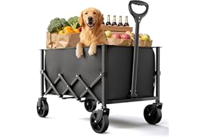 Folding Wagon Cart,Portable Heavy Duty Utility Foldable Garden Wagon Cart for Sports, Shopping, Camping and Outdoor Sport