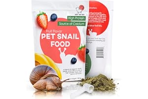 SNOUT AND SHELL 3.5 oz Powdered Snail Food – Pet & Garden Snail Food with Banana, Strawberry & Blueberry – Calcium & Protein for Giant African Land Snails – Non-GMO, Copper Sulfate Free – Baby Snail Safe