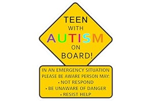STICKY DUDE 1 pcs Teen with Autism Awareness - 5 inches - Car Truck Decal Sticker. Alert Responders