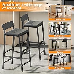 Furologee Bar Stools Set of 2, 24 Inches Counter