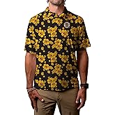 Blue 84 NHL Mens NHL Officially Licensed Short Sleeve Performance Polo Floral