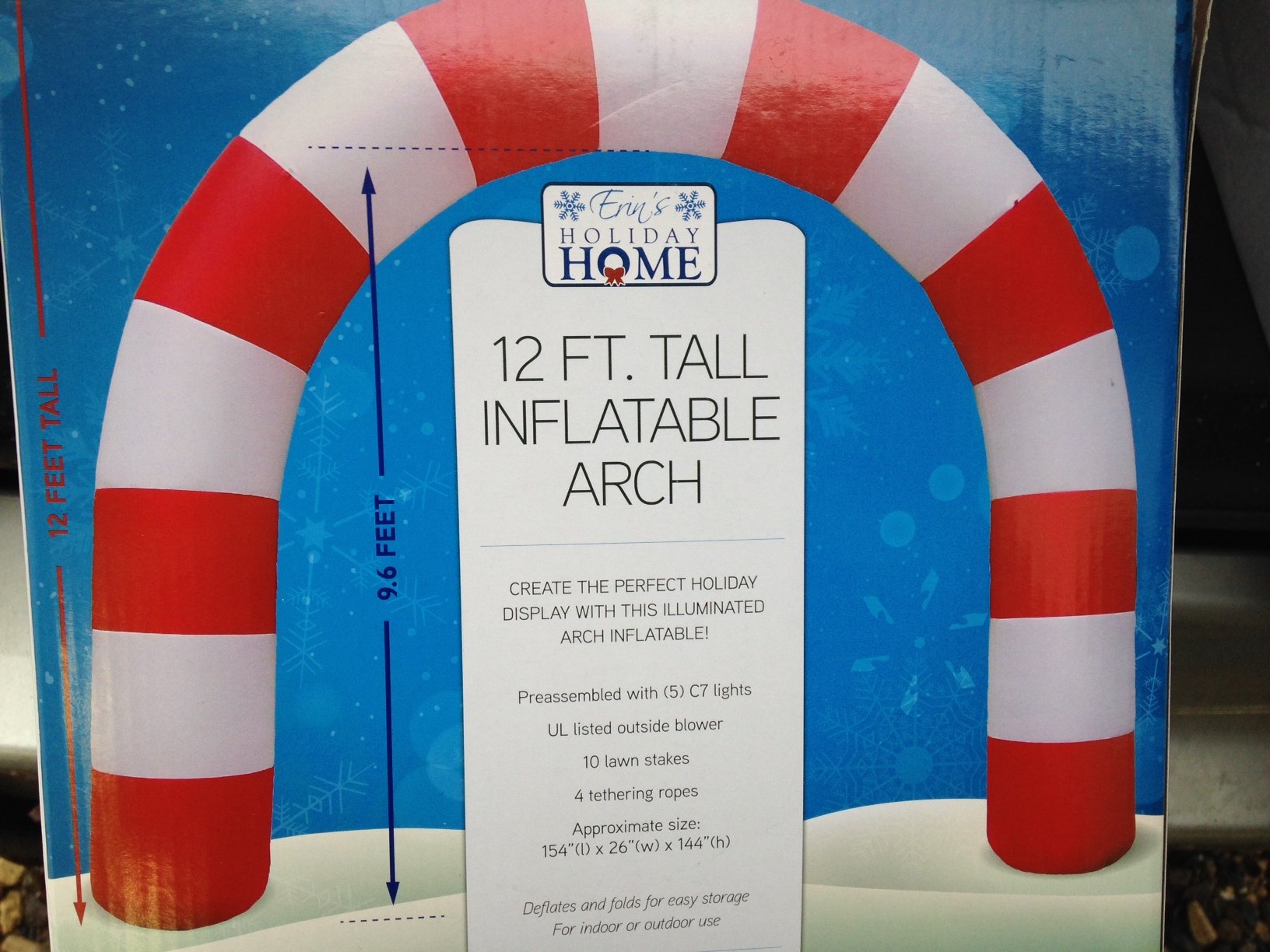 Gemmy Airblown Inflatable Candy Cane Archway with Disco Lights