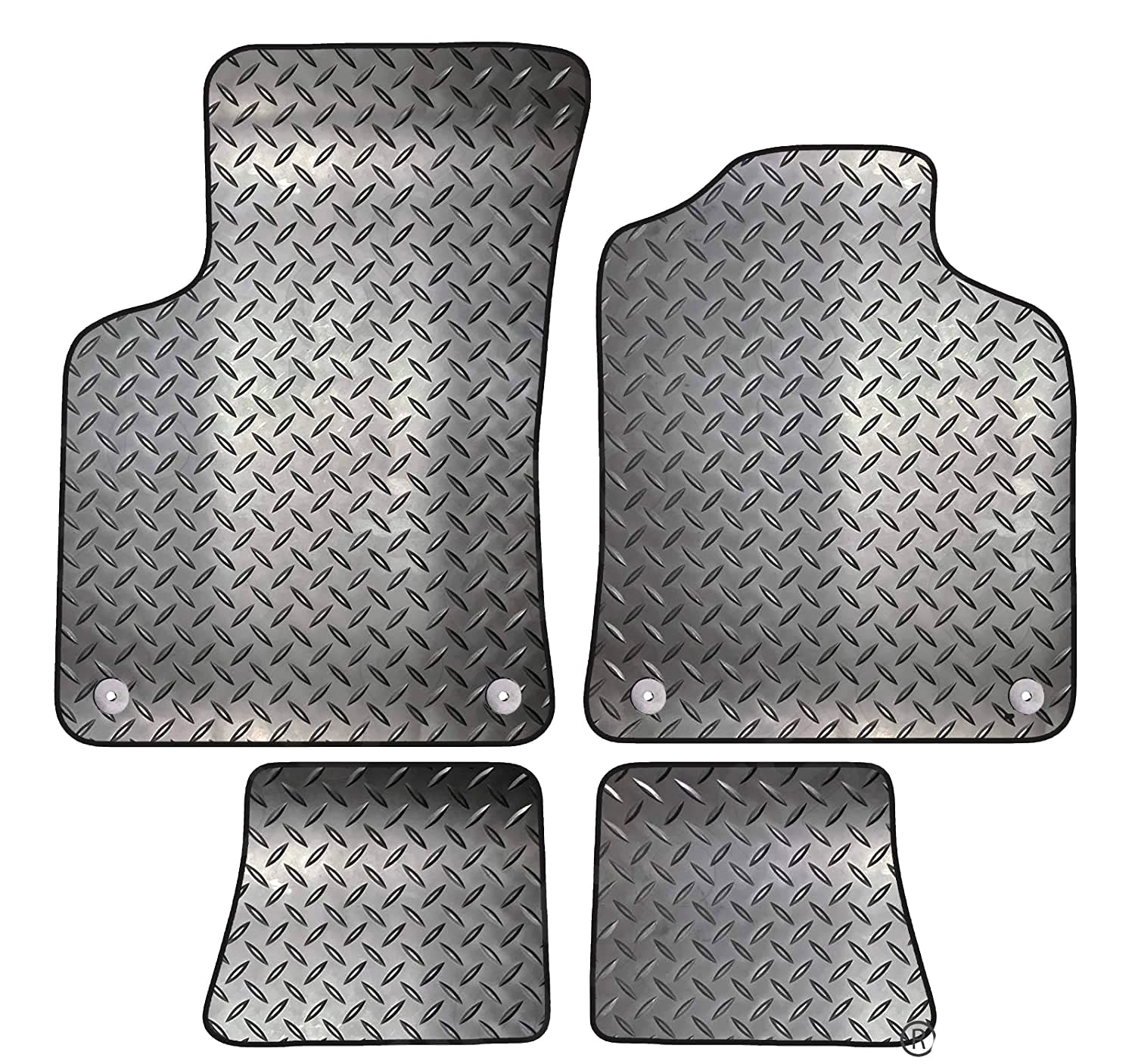 Carsio Rubber 4 Piece Car Mat Set For Audi TT MK1 1999 to 2006 [with 4 Clips] Tailored Fit Floor Mat Complete Accessory Black Custom Fitted - All Weather & Heavy Duty, Anti-Slip Backing