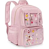 Prokva Ita Bag with Insert, Pin Display Backpack with Clear Window, Pink | Kawaii Ita Backpack with 2 Clear Pocket, Adjustable Strap, Pin Display Bag For Anime Cosplay &amp; Concert(Empty Bag Only)