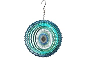 FONMY Stainless Steel Wind Spinner Mandala Starry Sky 6 inch 3D Stainless Steel Laser Cut Metal Art Geometric Pattern - Hangi