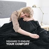 MOONLIGHT20015 Fleece Throw Blanket 150x200 cm 400 GSM Black view 2