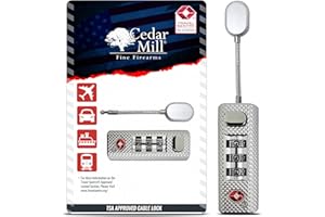 CEDAR MILL FINE FIREARMS TSA Approved Luggage Locks with Combination Dials – Durable Alloy Body, Flexible Cable, Rust-Resistant Padlocks for Suitcases, Backpacks, Gym Lockers, Gun Cases & Travel Bags