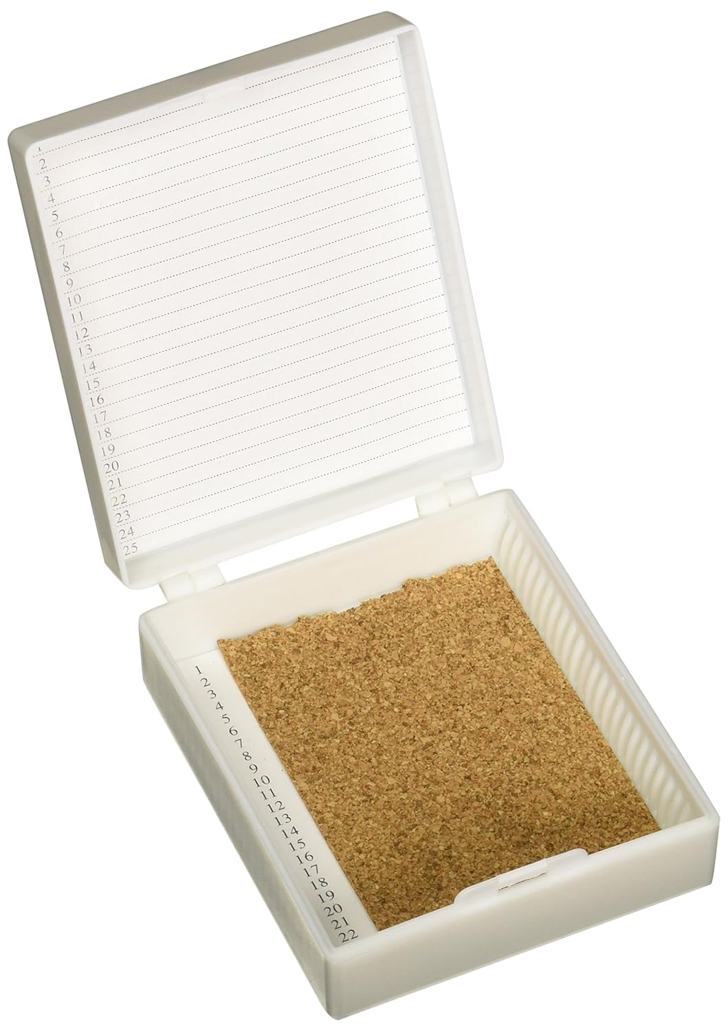 Globe Scientific 513075W ABS Plastic Slide Storage Box for 25 Slides