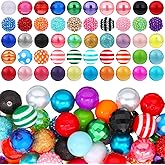 SHENLIU 200Pcs 20mm Beads for Pens Making Rhinestone Beads Mixed Acrylic Bubblegum Bead Crystal Round Sparkly Chunky Bead for Pens Beadable Bracelet Necklace Keychain DIY Craft Jewelry Making Supplies