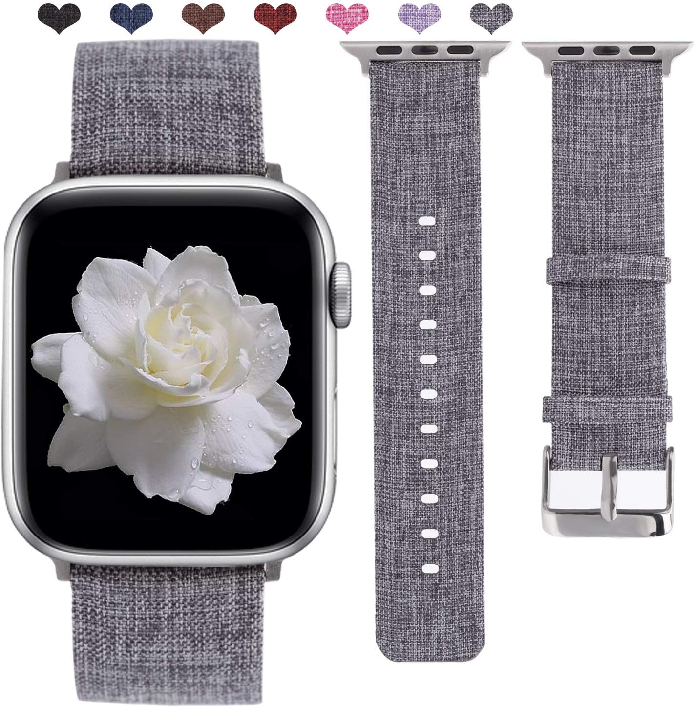 Misker Youkex Compatible with Apple Watch Band 38mm 40mm 42mm 44mm,Cloth Band for Watch Series 5 4 3 2 1