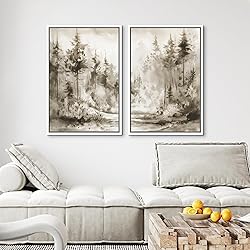 MUDECOR Framed Canvas Print Wall Art Pine Tree