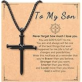 CXLDTE Cross Necklace for Men Boys Birthday Valentine's Day Christmas Christian Baptism Gifts