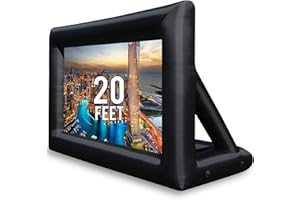 KHOMO GEAR 20 ft Outdoor Projector Screen - Supports Front and Rear Projection - Includes Inflation Fan, Tie-Downs and Storage Bag - Inflatable Projector Screen
