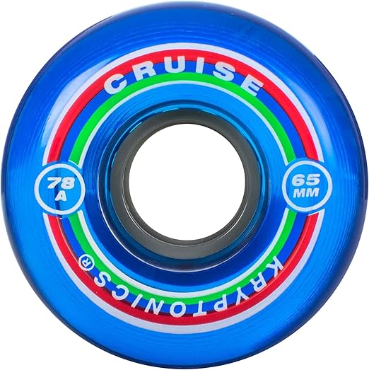 Kryptonic Cruise 65mm 78A Skateboard Wheels, Blue Sports