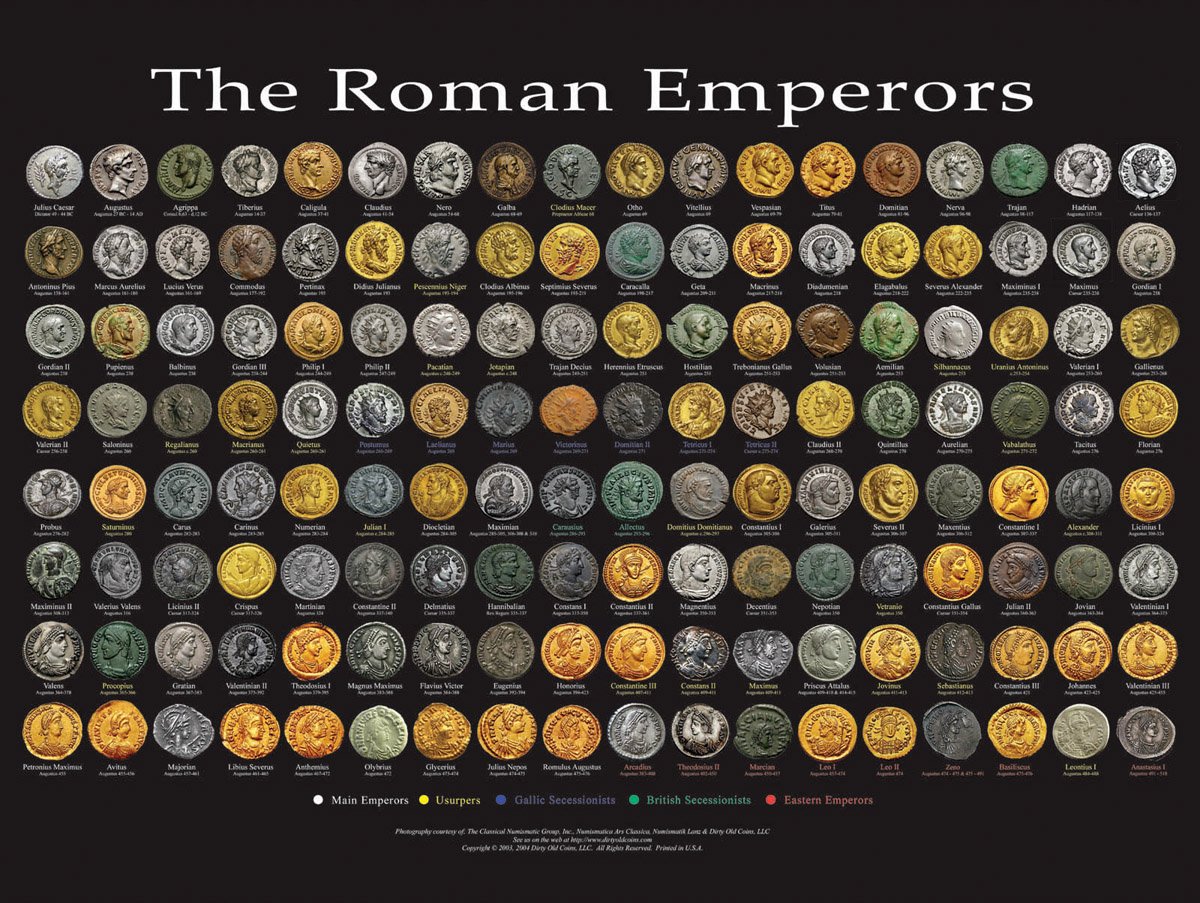 Roman Emperors Poster Amazon Co Uk Dirty Old Coins Books