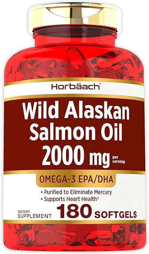 Wild Alaskan Salmon Fish Oil 2000 mg 180 Softgel Capsules