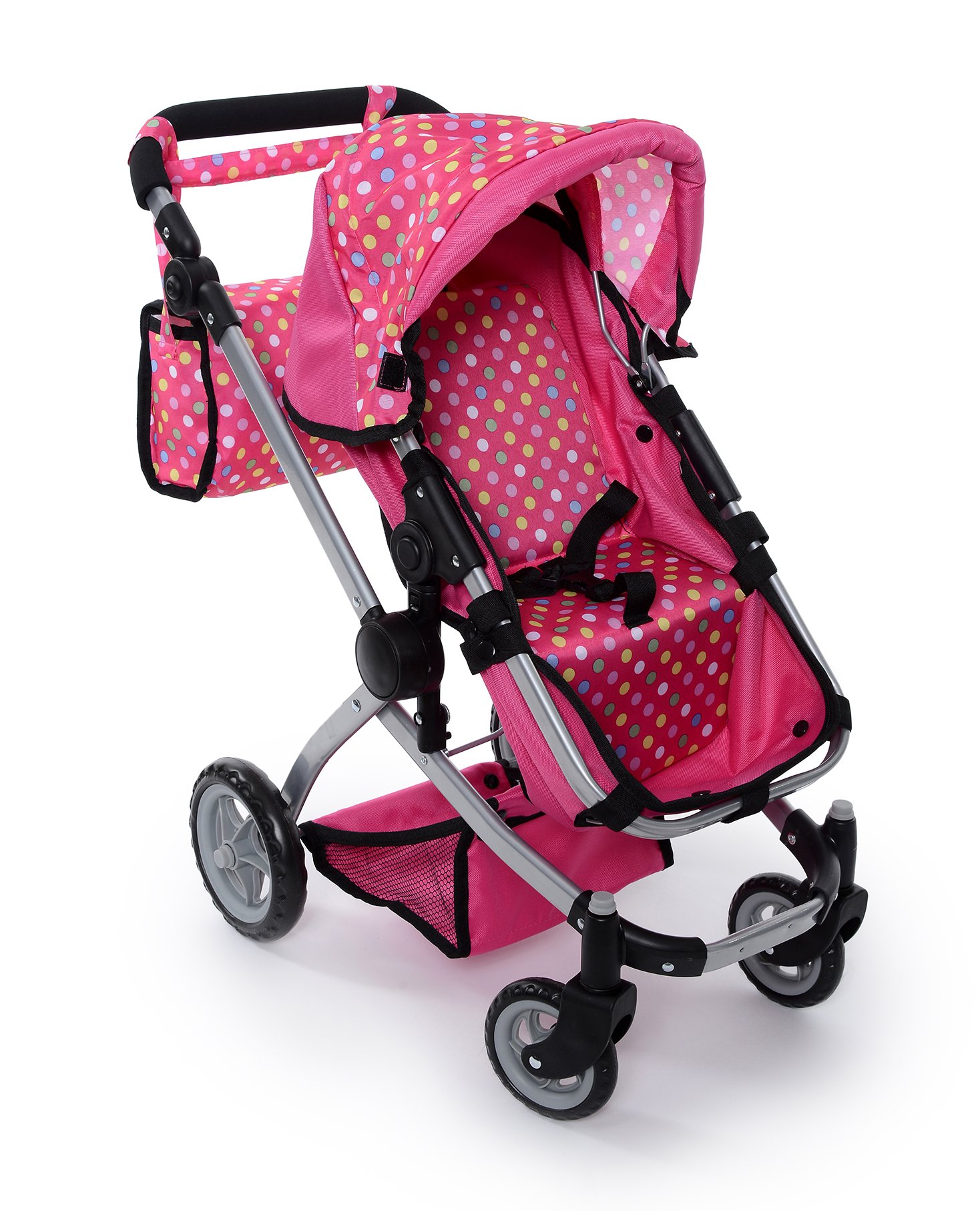 Exquisite Buggy Deluxe POLKA DOTS Doll Pram Stroller with Swiveling Wheels eBay