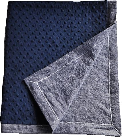 Cosy Wozy Denim Couverture Pour Bebe Avec Minky Bleu Marine 81 3 X 94 Cm Amazon Fr Bebes Puericulture