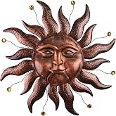 VESTCDF Metal Wall Art Decor Outdoor Inside with Sun Face, 26 Inch Large Outside Sun Metal Decorations Hanging on House, Living Room, Bedroom, Patio, Fence, Yard