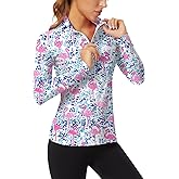 Soneven Women's Quarter Zip Polo Collared Golf Shirt Moisture Wicking Shirts Slim Fit for Casual Work