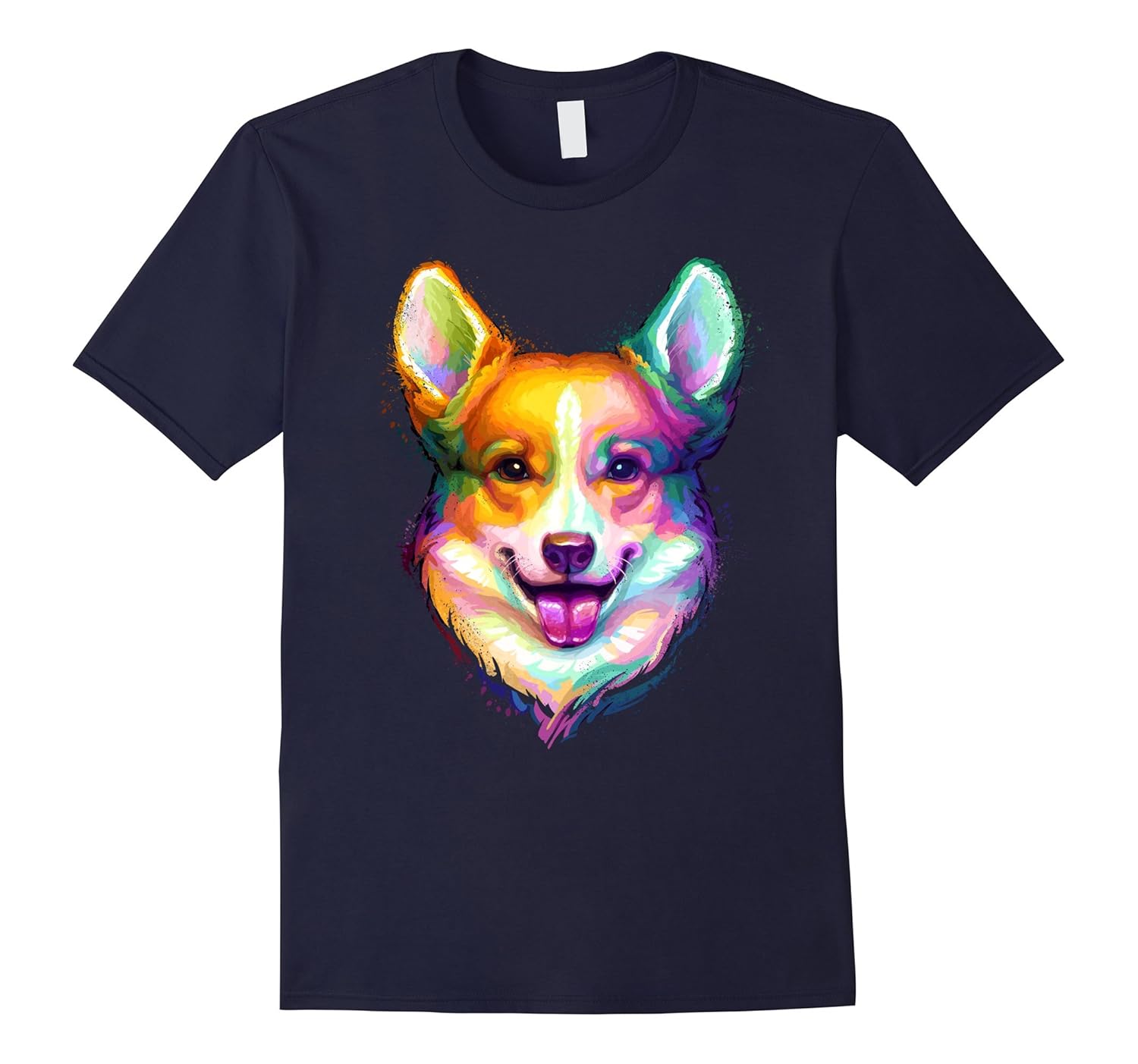 Welsh Corgi Colorful Portrait T-Shirt-T-Shirt