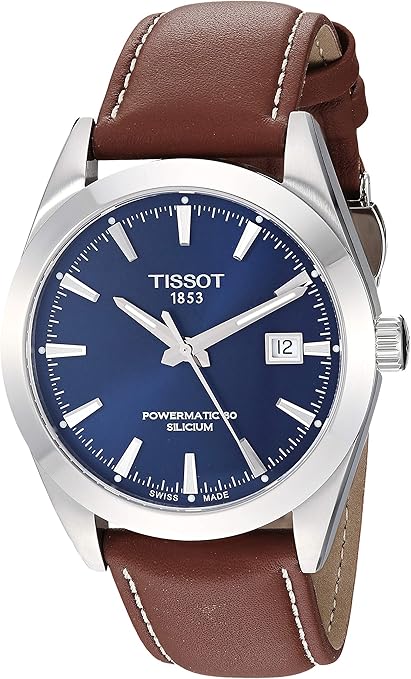 tissot mens gentleman stainless steel dress watch grey t1274071104100