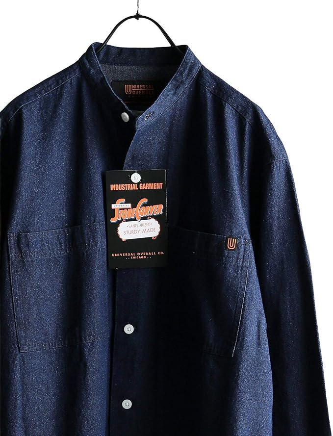 Amazon Co Jp Universal Overall X Relume Custom Order Banded Collar Shirt Nvy Clothing Accessories